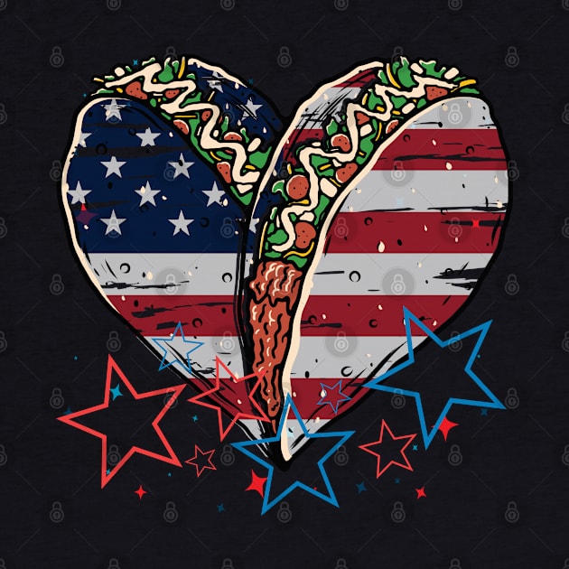 Funny 4th Of July 2021 Fourth Of July For Men's And Women's For 4th Of July Tacos Lovers by dianoo